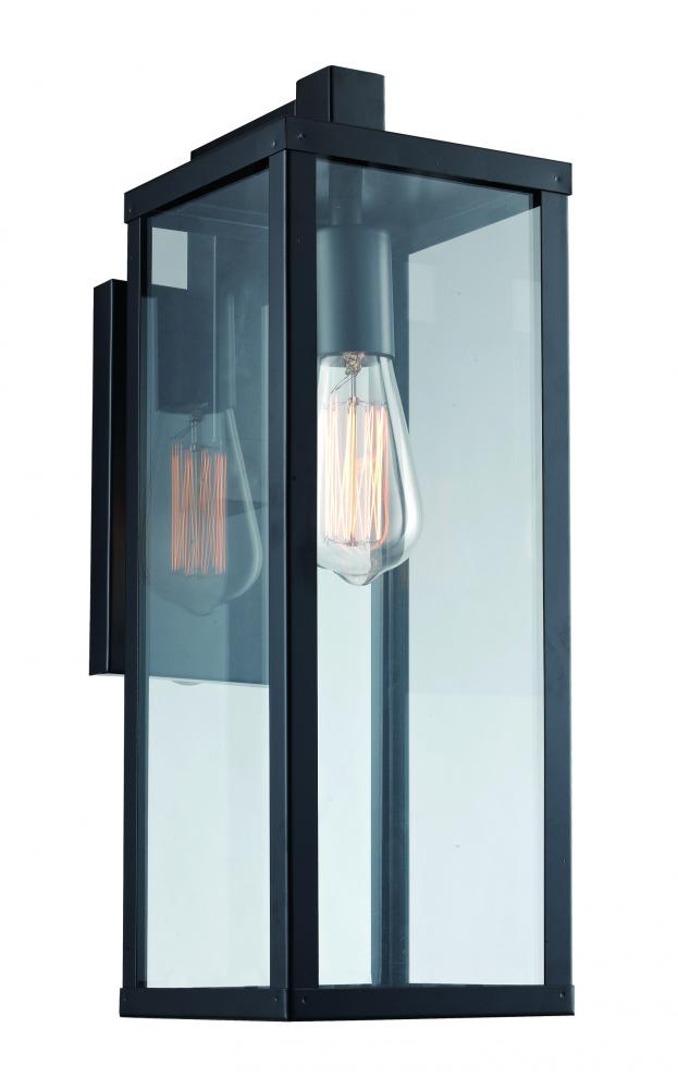 1LT WALL LANTERN-DOWN-MED-BK